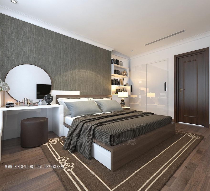 Thiết kế nội thất phòng ngủ chung cư Gardenia Mỹ Đình Nam Từ Liêm Hà Nội